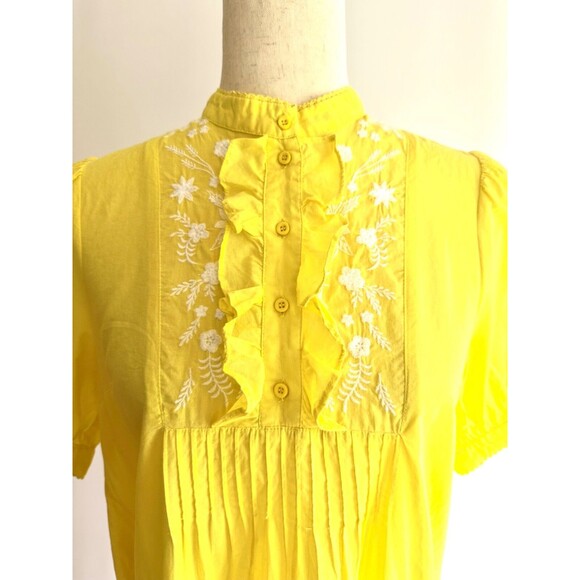 French Connection Alowie Embroidered Organic Cotton Shift Dress Size Small S - Picture 2 of 6